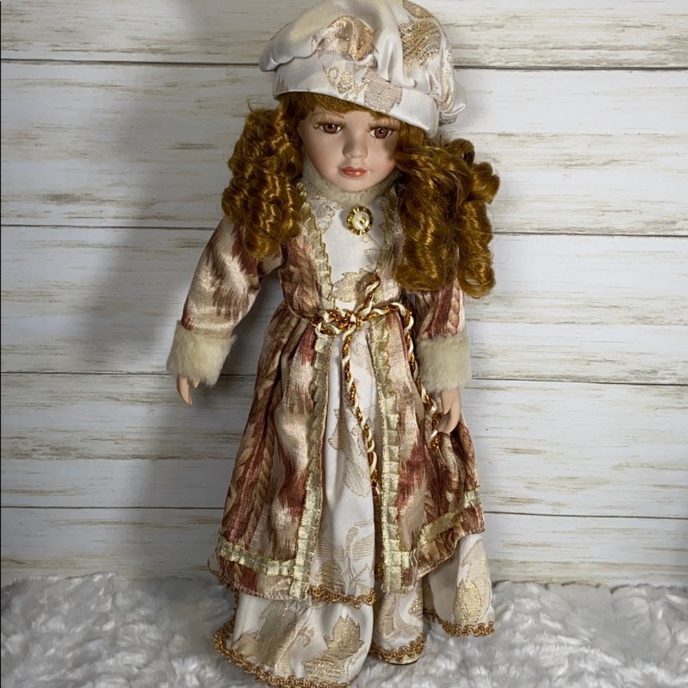 Unique Porcelain Doll 1-5000 Red Curly Hair